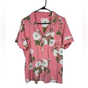 BedHead PJs Pink Magnolias Long Sleeve Classic Stretch Jersey PJ Top Sz Large